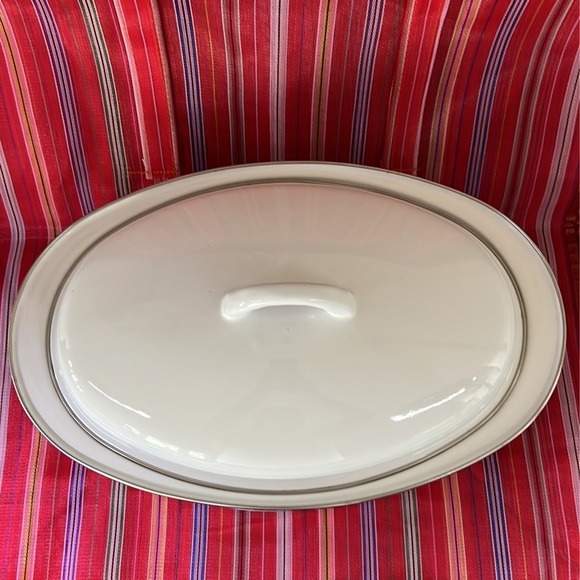 3 Piece Enamel Roasting Pan Table Protecting Base Plate Tureen Farmhouse Roaster - Picture 7 of 10